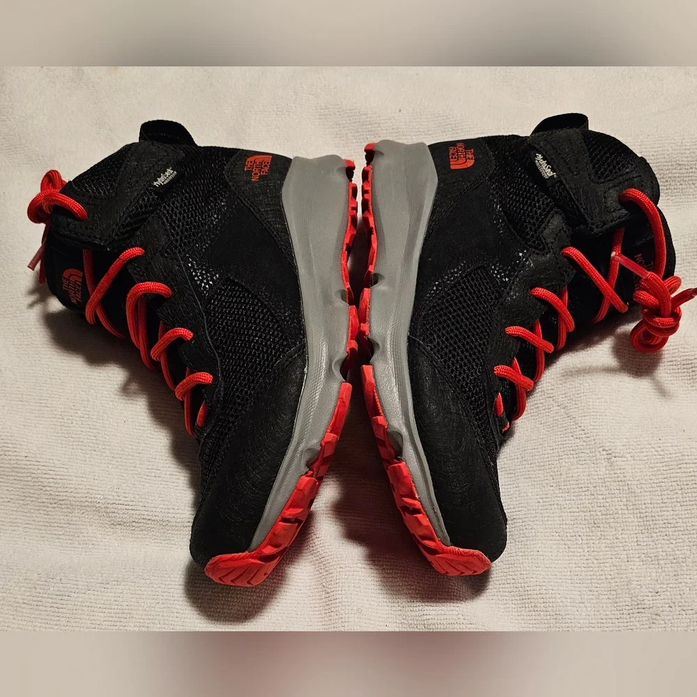 The North Face Kids Black and Red Waterproof Hiking Boots